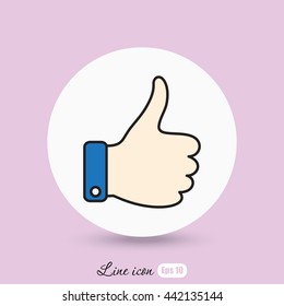 Line icon- thumb up