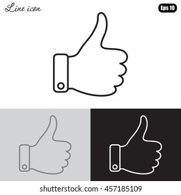 Line icon- thumb up
