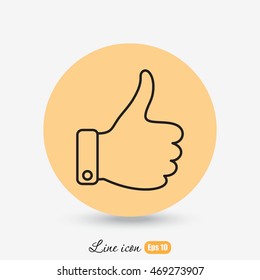 Line icon- thumb up