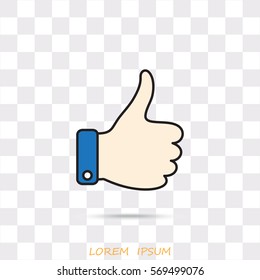 Line icon- thumb up
