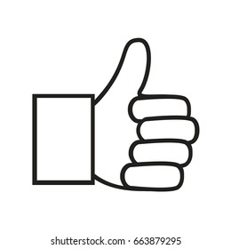 Line icon- thumb up. Flat Hand Like Icon