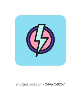 Line icon of thunderbolt symbol. Lightning, flash, electricity. Energy symbol. Can be used for pictograms, web icons, emblems