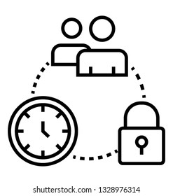 Line icon of time management.