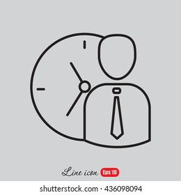Line icon-   time management