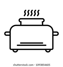 Line icon toaster with bread