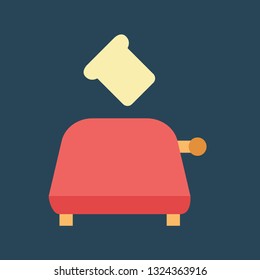 Line icon toaster with bread