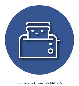 Line icon of toaster with shadow. EPS 10