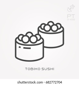 Line icon tobiko sushi