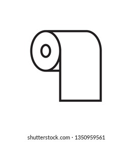 Line icon toilet paper isolated on white background. Vector illustration.