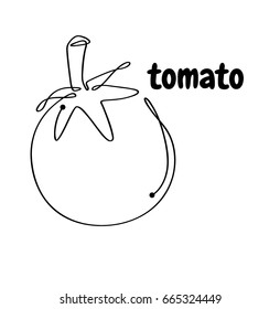 line icon tomatoes vegetable black white. vector