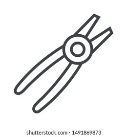 Line icon tongs. Simple vector illustration with ability to change.