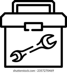 Line icon of toolkit as an editable outline for web design