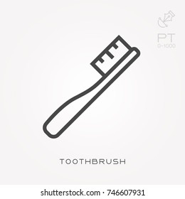 Line icon toothbrush