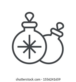 Line icon toys for Christmas tree. Simple vector illustration with ability to change.