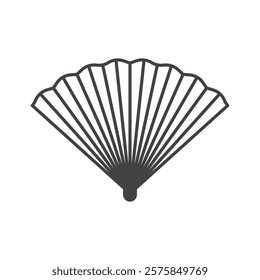 line icon traditional Chinese folding fan symbol of elegance and refinement in Asian culture