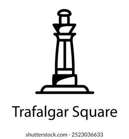 Un icono de línea del monumento cuadrado de trafalgar 