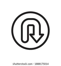 line icon traffic sign turnback sign