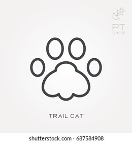 Line icon trail cat