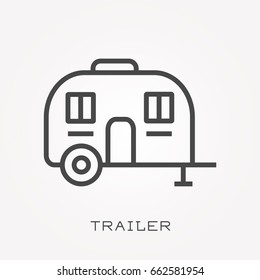 Line icon trailer