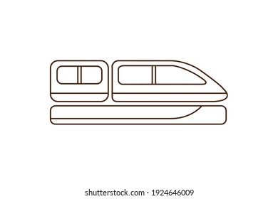 Line Icon Of Train Or Subway Driver Cabin Flat Vector Illustration