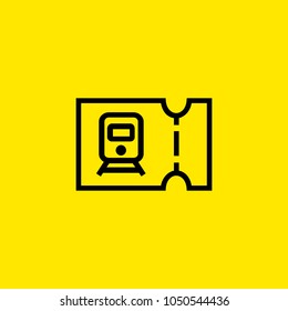 Line icon of train ticket. Ticket control, railway ticket office, railway station. Transport and travel concept. Can be used for web pictograms, design and application icons