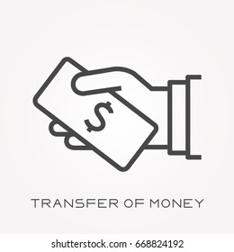 Line Icon Transfer Of Money