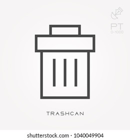 Line icon trash can