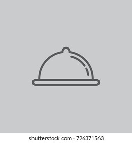 Line icon tray on the white background