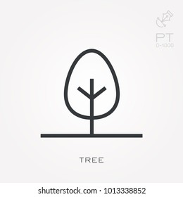 Line icon tree