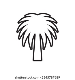 line icon tree dates or palm tree isolated on white background.