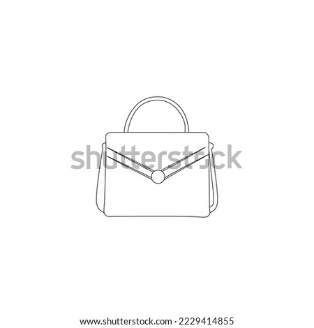 Line Icon Trendy Woman's Bag, Handbag Outline Vector illustartion. handbag for woman linear icon isolated on white background. Fashionable Bag for Girls Vector outline icon