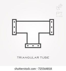 Line icon triangular tube