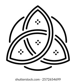 A line icon of trinity symbol 