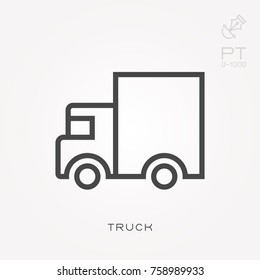 Line icon truck