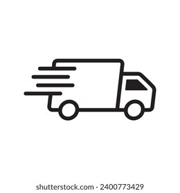 line icon truck delivery isolated on white background