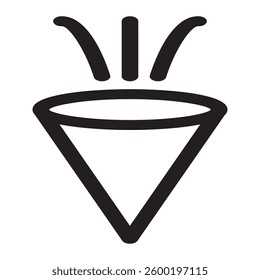 Line icon of a trumpet with a sleek and minimal design, symbolizing music, celebration, and announcements. Ideal for festivals, parties, and sound-related themes.