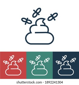 Zeilensymbol mit Fliegen gedreht