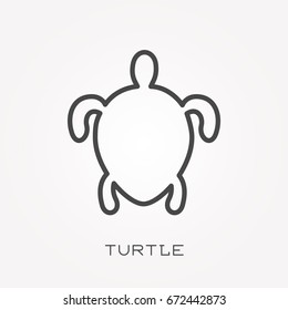 Line icon turtle