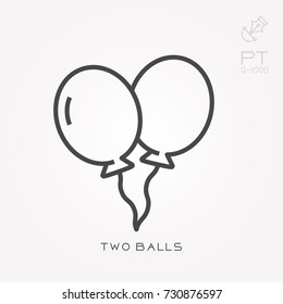 Line icon two balls