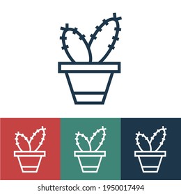 Line Icon With Two Cacti