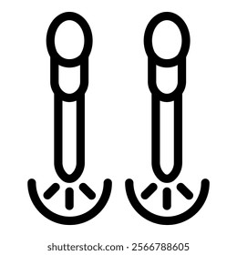 Line icon of two laser cutters, a modern technology for precise cutting and engraving