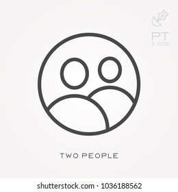 Line icon two people
