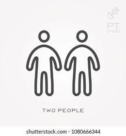 Line icon two people