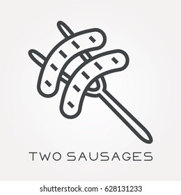 Line icon two sausages