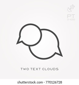 Line icon two text clouds