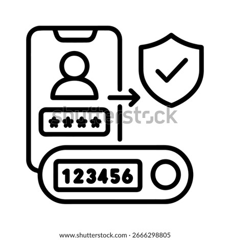 Line icon two-factor authentication vector on white background
Vector line icon on white background