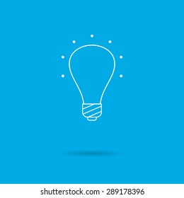 Line icon of ultraviolet lightbulb