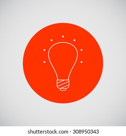 Line icon of ultraviolet lightbulb