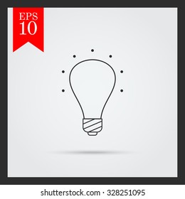 Line icon of ultraviolet lightbulb