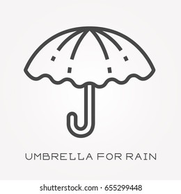 Line icon umbrella for rain
